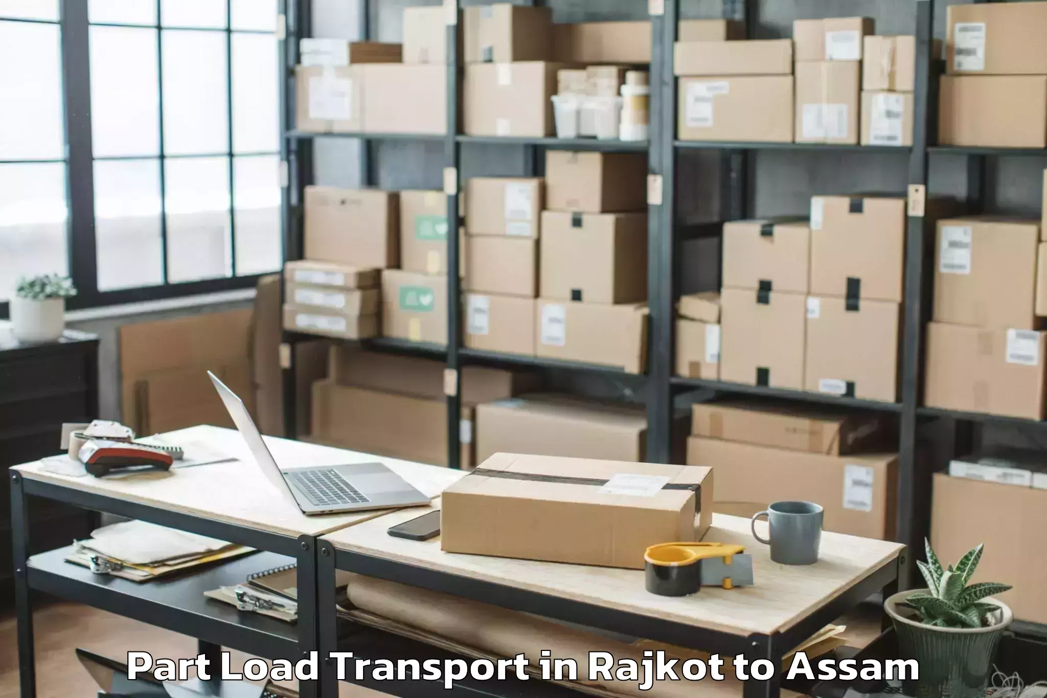 Top Rajkot to Abhilashi University Jorhat Part Load Transport Available